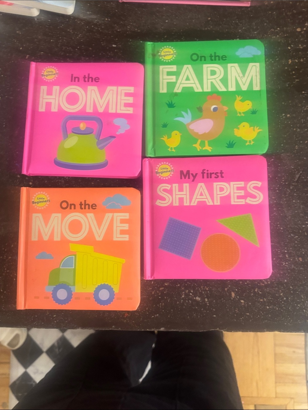 Colorful Board Book Set - Pink, Green & Orange